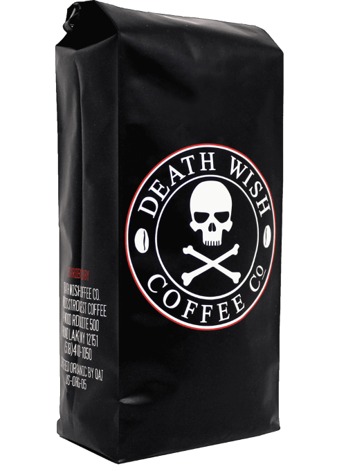 svart kaffepaket, death wish coffee
