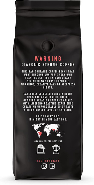 Lucifers roast kaffepaket, framsida